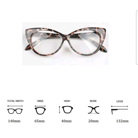 LEOPARD CAT EYE FASHION GLASSES - Picture 4 of 10